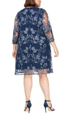 Alex Evenings - 84122202 Floral Embellished Matte Jersey Dress