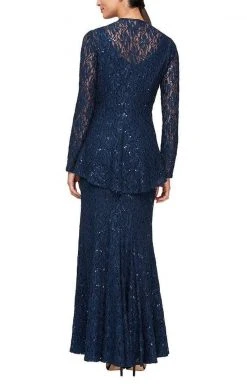 Alex Evenings - 84122452 Sequined Lace Jacket Sheath Dress