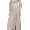 Alex Evenings - 84122476 Embroidered Quarter Sleeve Long Dress