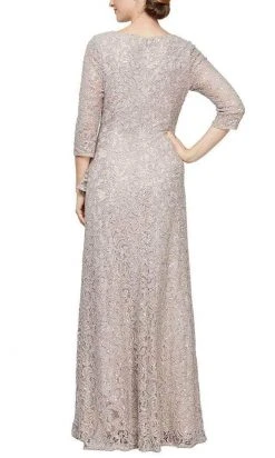 Alex Evenings - 84122476 Embroidered Quarter Sleeve Long Dress