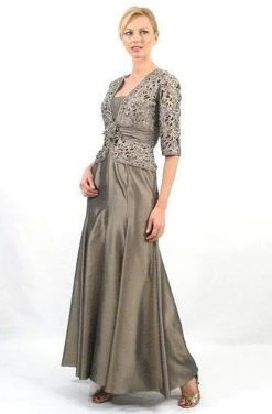 Alexander By Daymor - 1016 Straight Floral Long Dress With Jacket