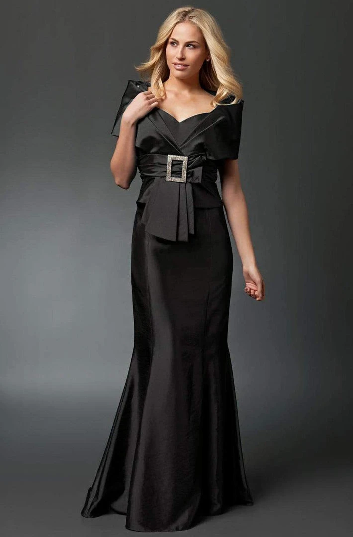 Alexander By Daymor - 1033 Taffeta Trumpet Gown With Faux Wrap Jacket 3 Alexander By Daymor - 1033 Taffeta Trumpet Gown With Faux Wrap Jacket