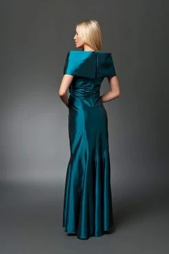 Alexander By Daymor - 1033 Taffeta Trumpet Gown With Faux Wrap Jacket 16 Alexander By Daymor - 1033 Taffeta Trumpet Gown With Faux Wrap Jacket