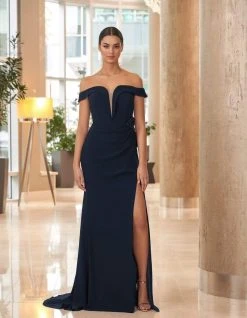 Alexander By Daymor - 1055 Detachable Long Sleeves Column Gown 11 Alexander By Daymor - 1055 Detachable Long Sleeves Column Gown