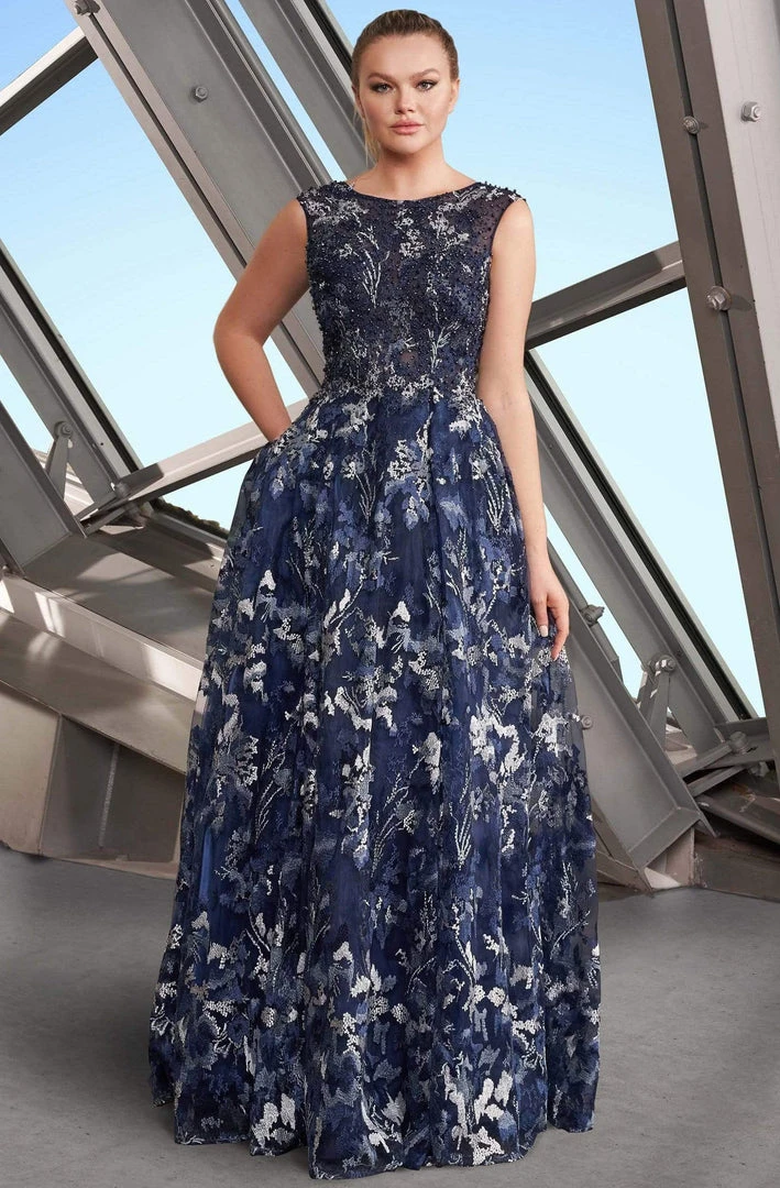 Alexander By Daymor - 1153 Embroidered Bateau A-line Gown 3 Alexander By Daymor - 1153 Embroidered Bateau A-line Gown