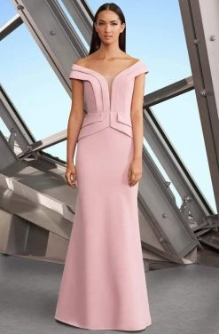 Alexander By Daymor - 1159 Deep Off-Shoulder Trumpet Dress