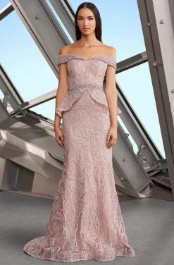 Alexander By Daymor - 1168 Embroidered Off-Shoulder Trumpet Dress