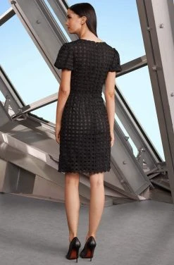 Alexander By Daymor - 1195 Lattice Bateau Neck Sheath Dress