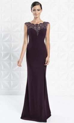 Alexander By Daymor - 1255 Embellished Bateau Trumpet Dress