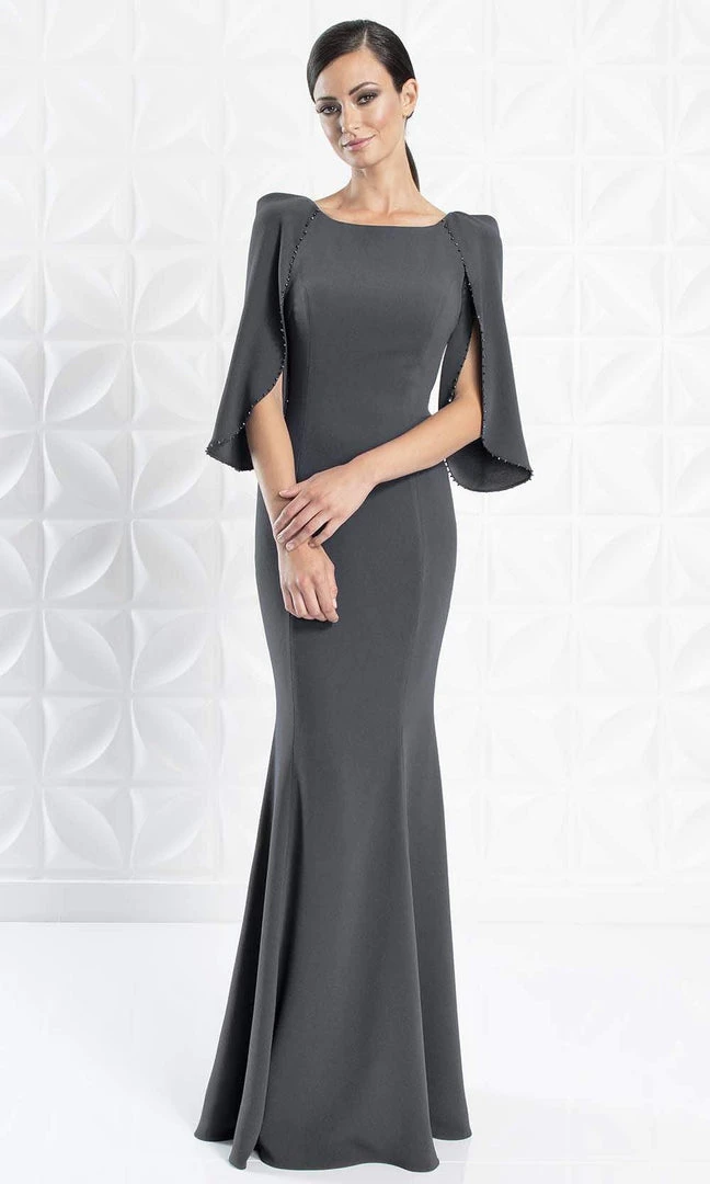 Alexander By Daymor - 1259 Split Caped Sleeve Mermaid Evening Gown 8 Alexander By Daymor - 1259 Split Caped Sleeve Mermaid Evening Gown