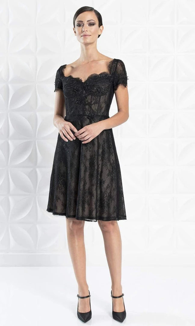 Alexander By Daymor - 1264 Bow Accent Short Sleeve Sweetheart Gown 5 Alexander By Daymor - 1264 Bow Accent Short Sleeve Sweetheart Gown