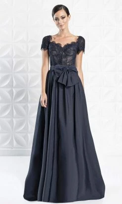 Alexander By Daymor - 1264 Bow Accent Short Sleeve Sweetheart Gown 6 Alexander By Daymor - 1264 Bow Accent Short Sleeve Sweetheart Gown