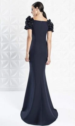 Alexander By Daymor - 1270 Embellished Bateau Long Trumpet Dress