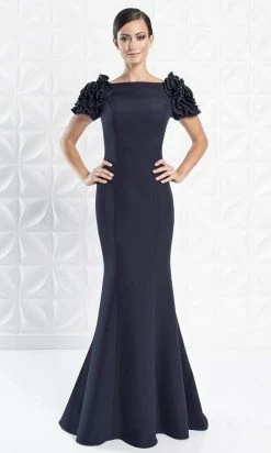 Alexander By Daymor - 1270 Embellished Bateau Long Trumpet Dress