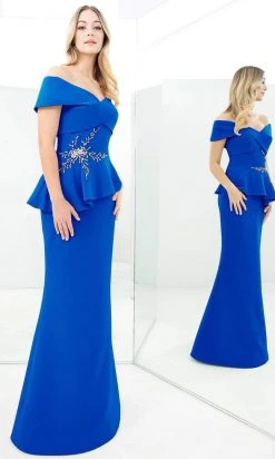Alexander By Daymor - 1350 Off-Shoulder Beaded Sheath Gown