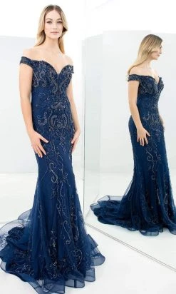 Alexander By Daymor - 1358 Embellished Off Shoulder Sheath Gown 8 Alexander By Daymor - 1358 Embellished Off Shoulder Sheath Gown