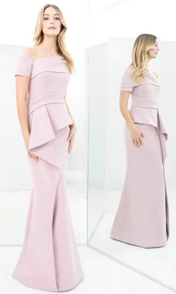 Alexander By Daymor - 1361 Asymmetrical Peplum Mermaid Dress