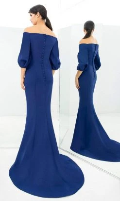 Alexander By Daymor - 1366 Off Shoulder Trumpet Gown With Train