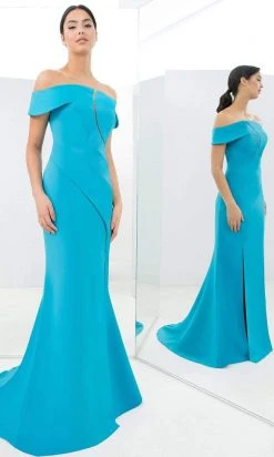 Alexander By Daymor - 1373 Off-Shoulder Front Cutout Mermaid Gown