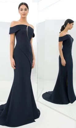 Alexander By Daymor - 1373 Off-Shoulder Front Cutout Mermaid Gown