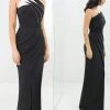 Alexander By Daymor - 1381 Strapless Pleated Sheath Dress With Slit