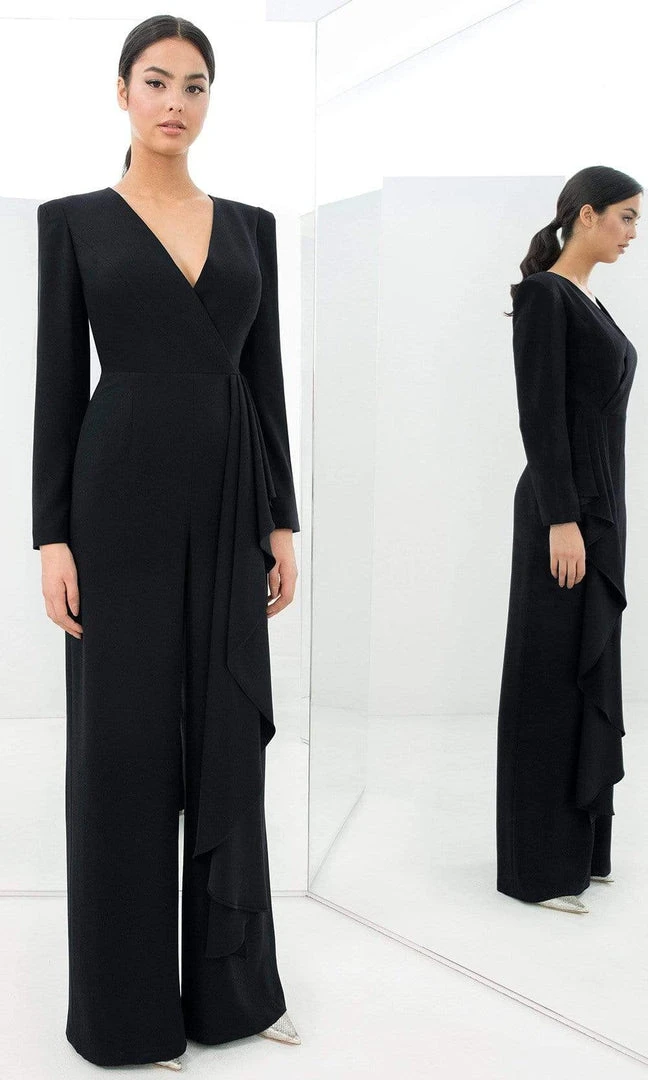 Alexander By Daymor - 1393 Long Sleeve V Neck Jumpsuit 6 Alexander By Daymor - 1393 Long Sleeve V Neck Jumpsuit