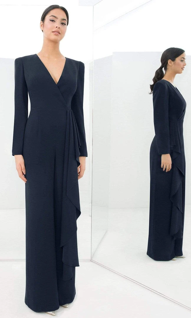 Alexander By Daymor - 1393 Long Sleeve V Neck Jumpsuit 7 Alexander By Daymor - 1393 Long Sleeve V Neck Jumpsuit