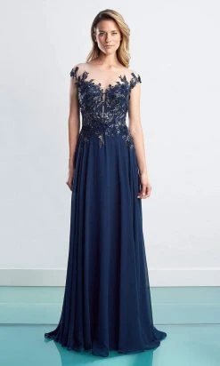Alexander By Daymor - 1452 Floral Embroidered Chiffon Gown