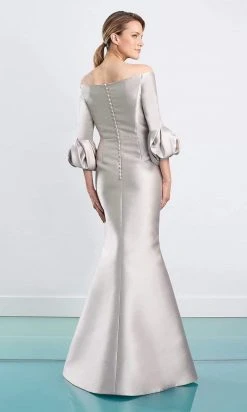 Alexander By Daymor - 1465 Off Shoulder Faux Wrap Trumpet Gown