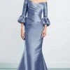 Alexander By Daymor - 1465 Off Shoulder Faux Wrap Trumpet Gown