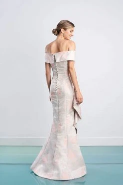 Alexander By Daymor - 1467 Off Shoulder Glittered Floral Gown