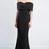 Alexander By Daymor - 1471 Off Shoulder Buttons Back Sheath Dress