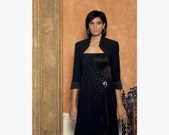 Alexander By Daymor - 2006 Brooch Accent Sleeveless Long Gown With Bolero 9 Alexander By Daymor - 2006 Brooch Accent Sleeveless Long Gown With Bolero