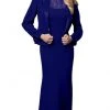 Alexander By Daymor - 2105 Beaded Illusion Neckline Sheath Gown With Jacket 2 Alexander By Daymor - 2105 Beaded Illusion Neckline Sheath Gown With Jacket