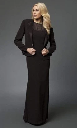 Alexander By Daymor - 2105 Beaded Illusion Neckline Sheath Gown With Jacket 7 Alexander By Daymor - 2105 Beaded Illusion Neckline Sheath Gown With Jacket