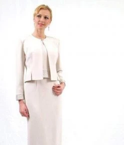 Alexander By Daymor - 2109 Long Formal Sheath Dress With Long Sleeve Blazer 14 Alexander By Daymor - 2109 Long Formal Sheath Dress With Long Sleeve Blazer