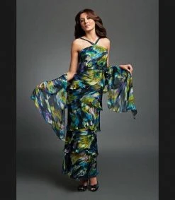 Alexander By Daymor - 3451 Beaded Halter Tiered Sheath Evening Dress