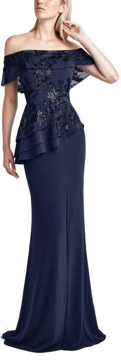 Alexander By Daymor - 773 Embroidered Off Shoulder Peplum Dress 9 Alexander By Daymor - 773 Embroidered Off Shoulder Peplum Dress