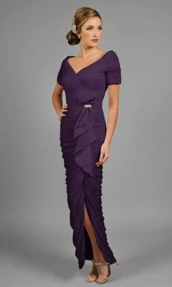 Alexander By Daymor - 8031 Shirred Off Shoulder Long Gown