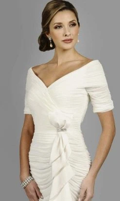 Alexander By Daymor - 8031 Shirred Off Shoulder Long Gown