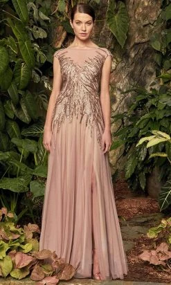 Alexander By Daymor - 957 Beaded Bateau A-Line Dress 8 Alexander By Daymor - 957 Beaded Bateau A-Line Dress