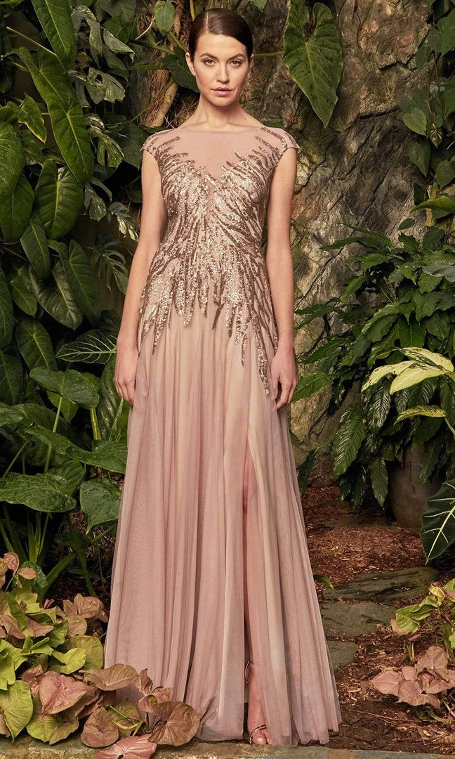 Alexander By Daymor - 957 Beaded Bateau A-Line Dress 5 Alexander By Daymor - 957 Beaded Bateau A-Line Dress