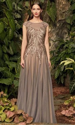 Alexander By Daymor - 957 Beaded Bateau A-Line Dress