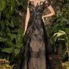 Alexander By Daymor - 961 Cap Sleeve Sequin-Ornate Embroidered Gown