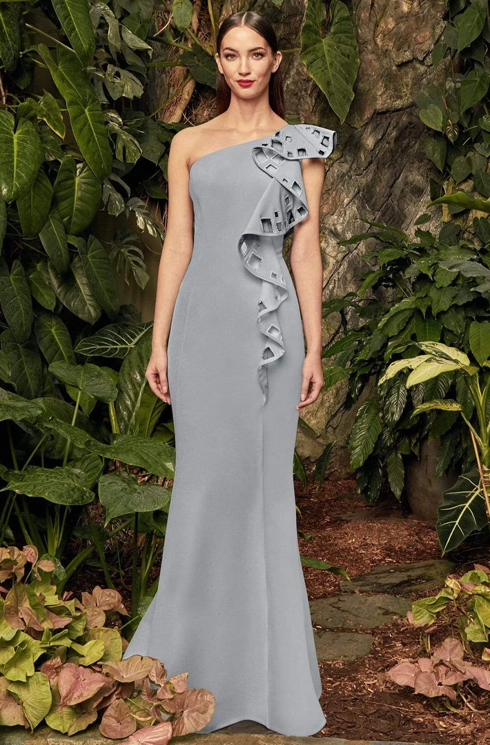 Alexander By Daymor - 992 Ruffled Asymmetric Trumpet Dress 4 Alexander By Daymor - 992 Ruffled Asymmetric Trumpet Dress