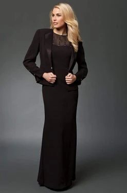 Alexander By Daymor Beaded Illusion Yoke Evening Dress With Jacket 2105