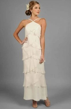 Alexander By Daymor - Halter Tiered Sheath Long Evening Dress 3451