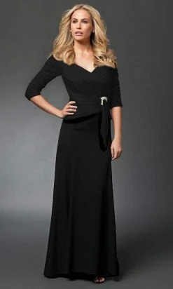 Alexander By Daymor - Ruched V-Neck A-Line Gown 1023 7 Alexander By Daymor - Ruched V-Neck A-Line Gown 1023