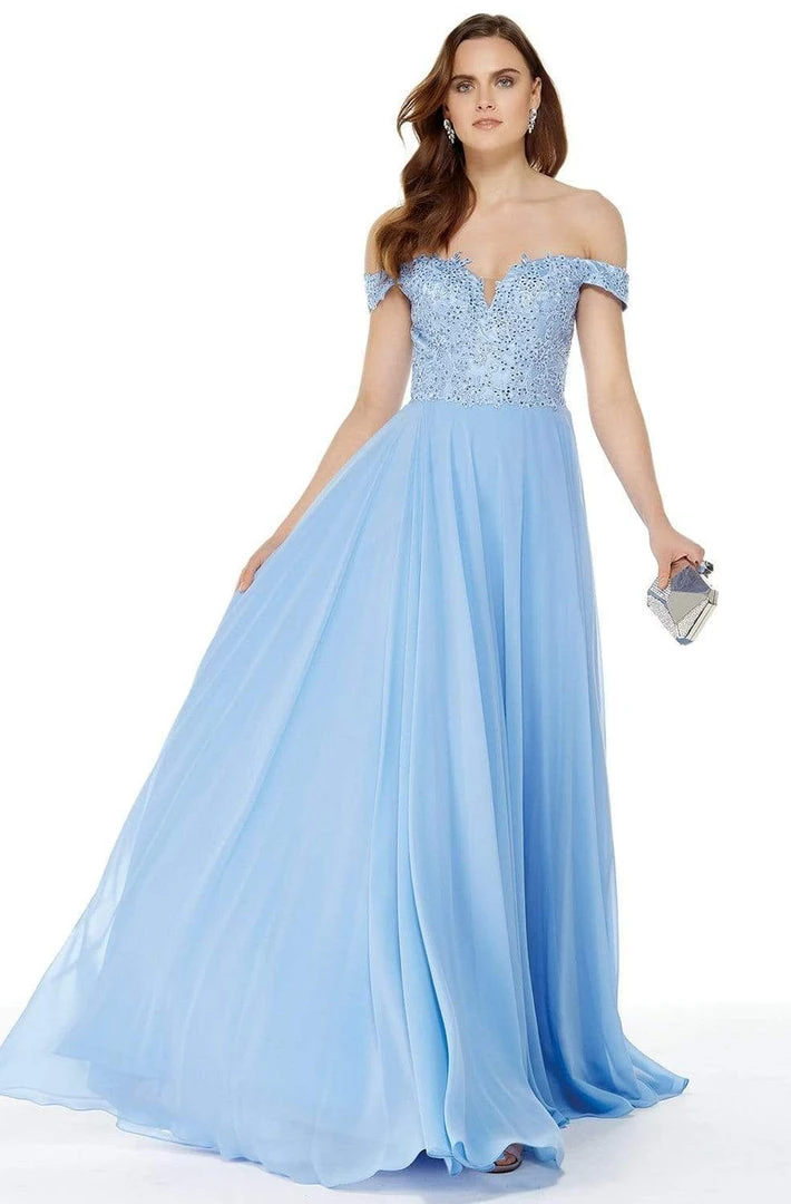 Alyce Paris - 27018 Lace Appliqued Off-Shoulder A-Line Gown 5 Alyce Paris - 27018 Lace Appliqued Off-Shoulder A-Line Gown