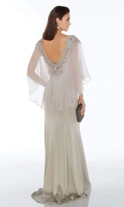 Alyce Paris - 27170 Beaded V-Neck Gown With Sheer Capelet